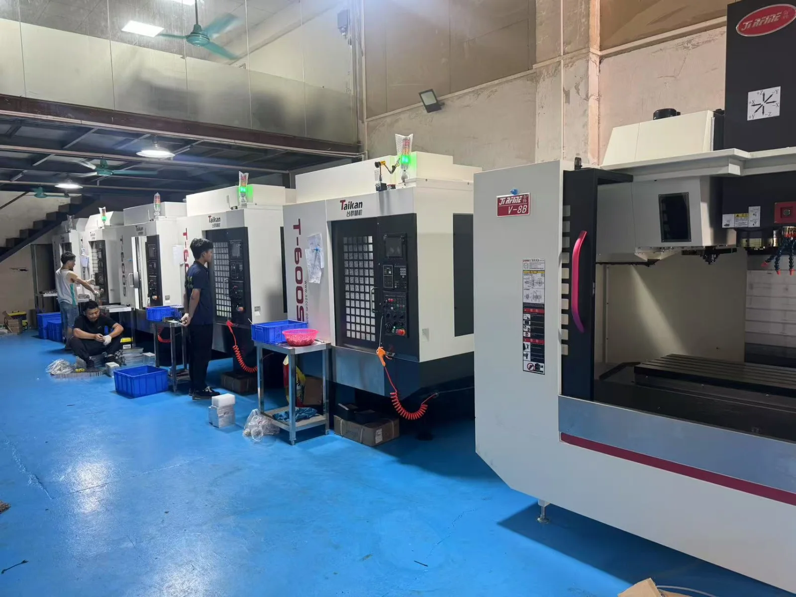 Row of vertical machining centres on the GY Machining shop floor